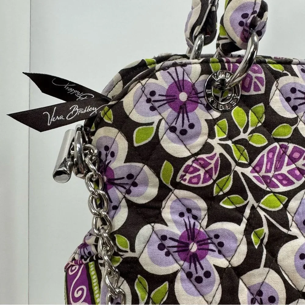 Vera Bradley Womens Vibrant Purple Plum Floral Multi Strap Shoulder Zip Bag